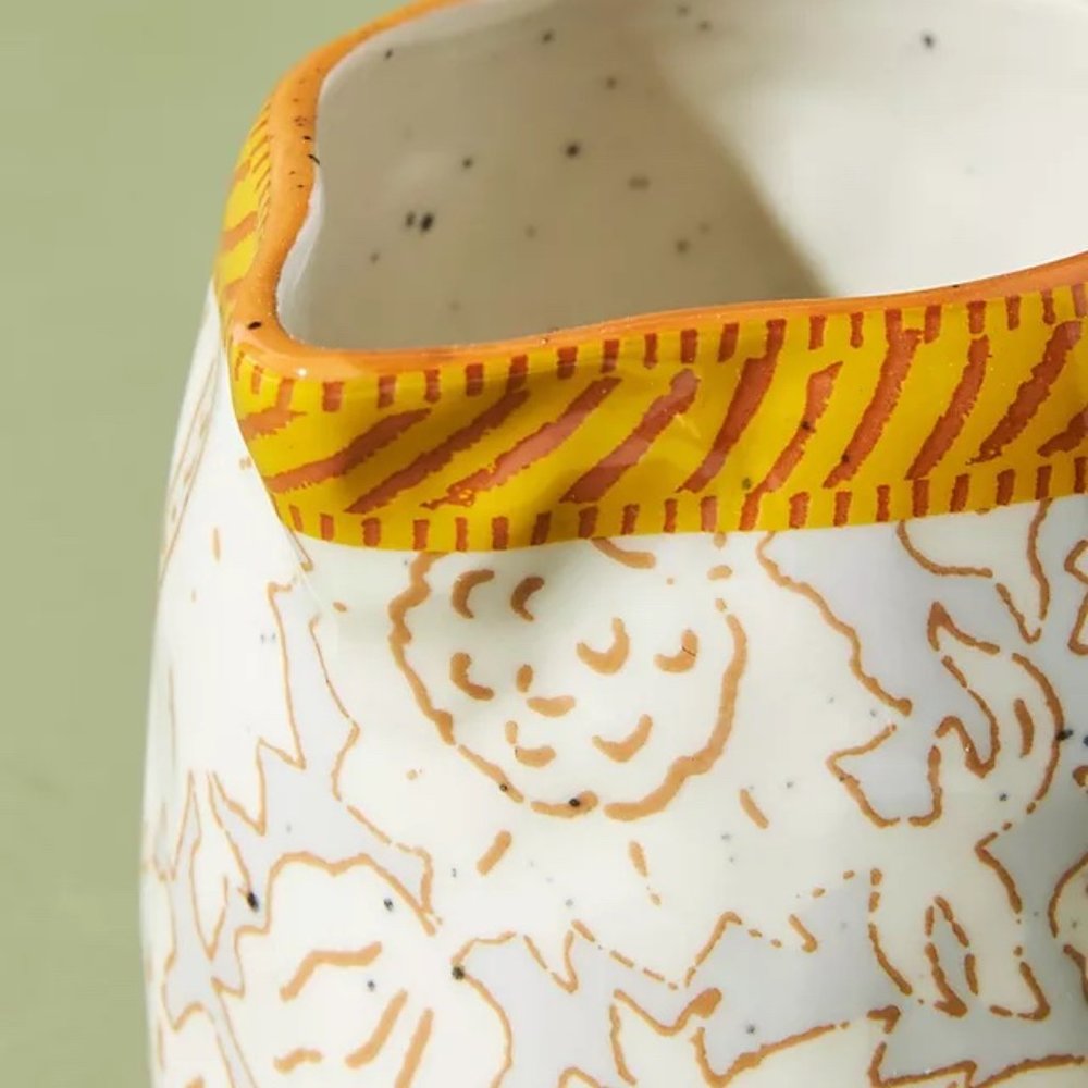 Anthropologie Handpainted StonewareMother's Day Creamer - Picture 2 of 2